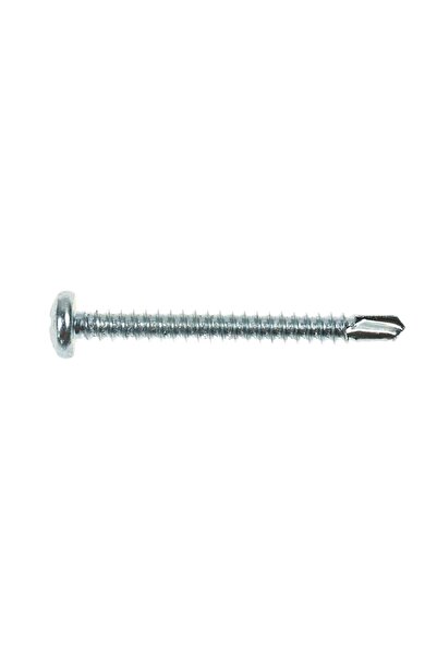 OEM Self-drilling wood screw, steel, white zinc plated, with convex head, Phi...