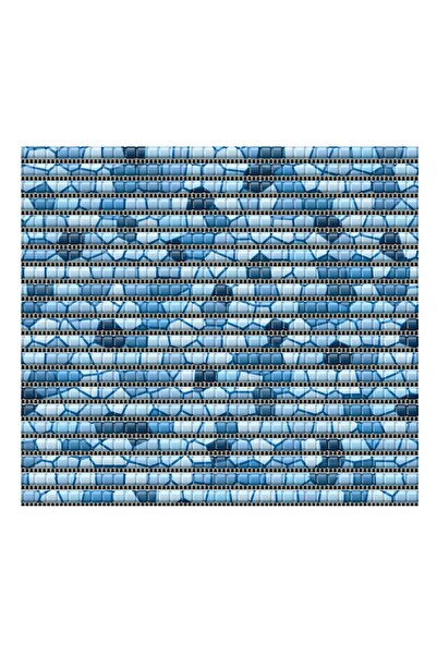 OEM Friedola Mosaic bath mat 79817.9, non-slip, mosaic pattern, blue, 65 cm
