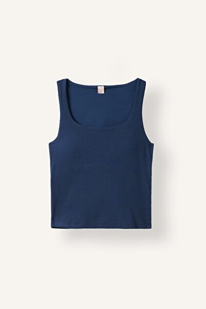 DeFacto Round Neck Thick Strap Ribbed Basic Undershirt I5670Ax26Au