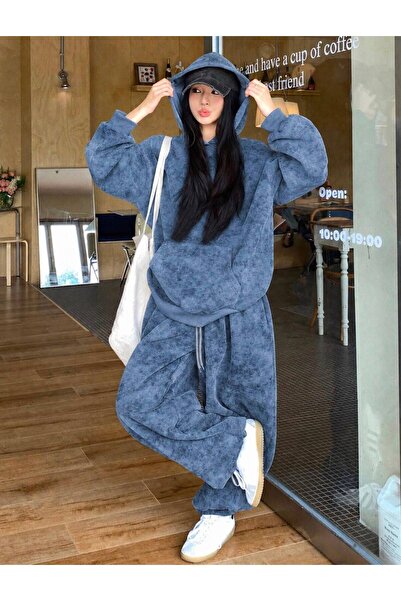 Toum Washed Wash Pattern 3 Thread Tracksuit Set