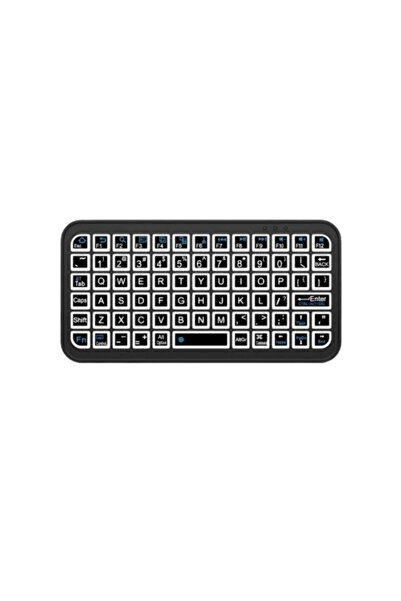 Genel Markalar Siyah Kablosuz Mini RGB Işıklı Klavye Bluetooth 5.2 İnce Tasarım