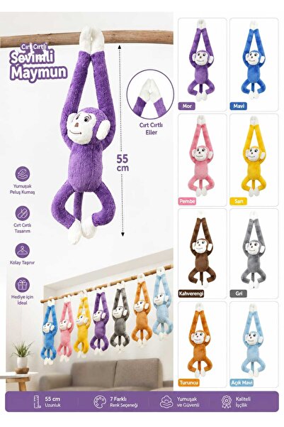 GİYİYORUM Cirt Cirtli Cute Monkey Plush Toy - Soft Decorative Hangable Toy
