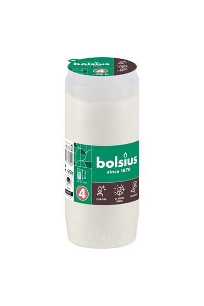 Bolsius Set 4 x Candela Rezerva Nr.5, Bolsius, Alb, 76 Ore