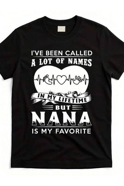 NOURAM تي شيرت بطباعة 'Lifetime But Nana Is My Favorite' - قميص ثقيل الوزن 22...