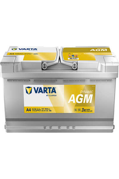 Varta A4 AGM 105Ah 950A Start Stop Akü 12V – Yeni Seri -