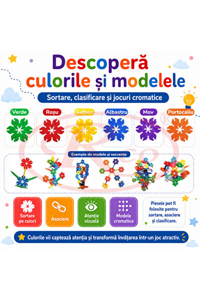 RCO Set de constructie STEM - Fun Blocks Educational, Fulgi de Zapada, + 3 ani