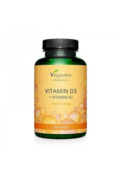 VEGAVERO Supliment alimentar, Vitamina D3 + K2, Vitamina D3 1000 UI + K2 100 ...