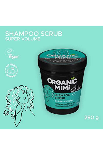 ORGANİC MİMİ Super Volume Sea Salt & Mulberry Shampoo Scrub 280g