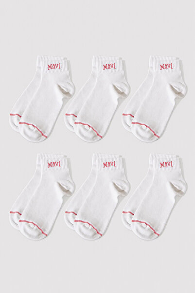 Mavi 6 Pairs of White Bootie Socks – Logo Detailed