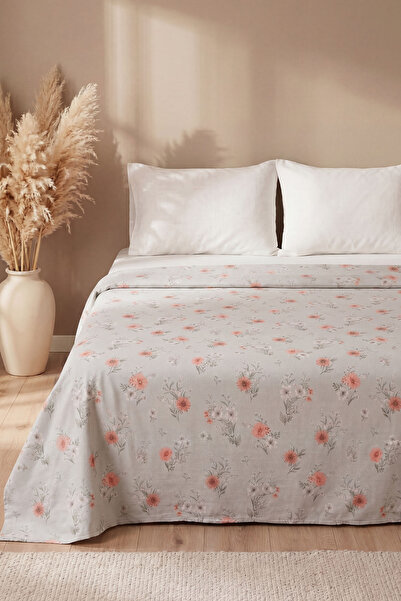 Rivaİstanbul Orange Dalia Double Printed Pique & Bedspread 200X230 cm
