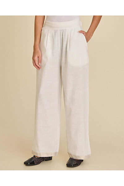 REDTAG Girls Ivory Border Print Festive Trousers