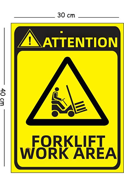 Mayeka لافتة تحذير معدنية لمنطقة عمل الرافعة الشوكية مقاس 30x40 سم A3 لسلامة ...