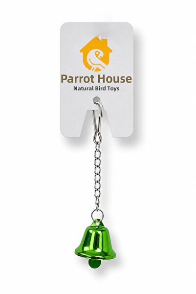 Papağanhane Green Bell Bird Toy – Hanging Cage Entertainment Toy for Budgie &...
