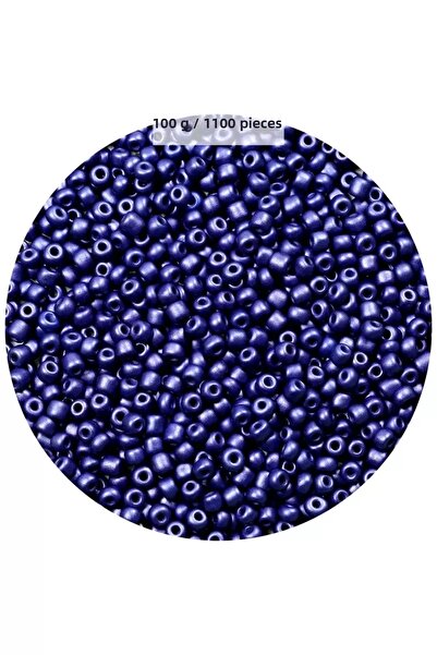Mestore Dark Blue Color 4 mm Approx 1100Pcs / 100 Grams Glass Beads Needlewor...