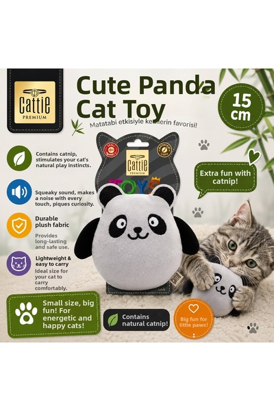 Cattie Premium Cattie Panda Plush Edible Cat Toy 15cm