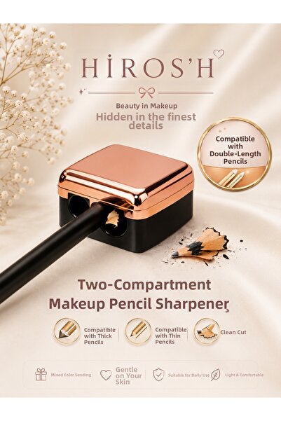HİROS'H High Quality 2 Holes Cosmetic Lip Eyebrow Eyeliner Pencil Sharpener