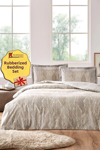 Özdilek (Bereket_Çeyi̇z) Folha De Ouro Single Duvet Cover Set Fitted Sheet