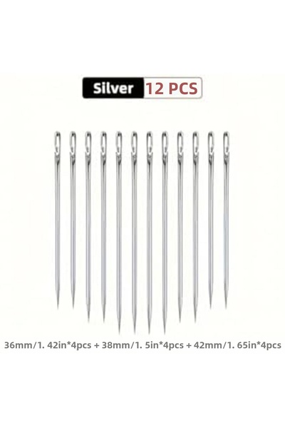 Yıldızan 12Pcs Practical Thread-Threaded Needle Set Convenient Needle Kit for...