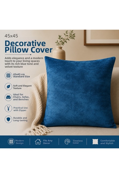 Şanlıavm 45X45 Blue Decorative Pillow Case
