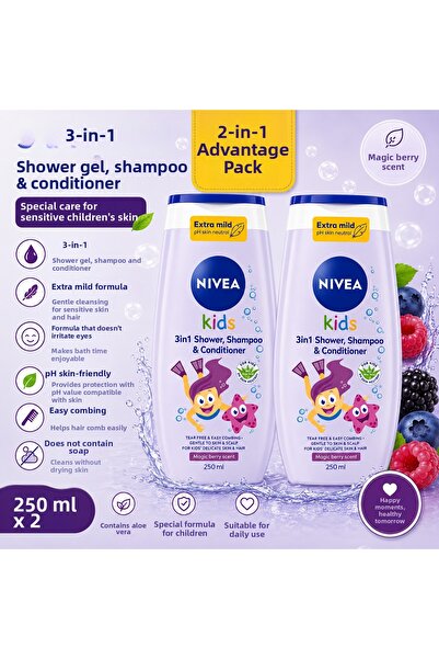 NIVEA German Quality Non-Stinging Extra Softening Creamy Shampoo and Shower G...