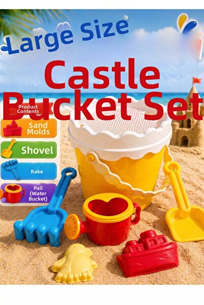 SHOP AND JOY Large Size Castle Bucket Set - Children's Beach Sea and Sand Toy...