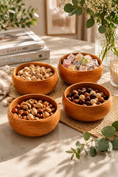 lunyahome 100% Natural Oak & Beech Wood Snack Bowl, Nut Bowl, and Turkish Del...