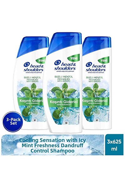 Head & Shoulders شامبو منعش بالمنثول لتخفيف الحكة وإحساس البارد 625 مل × 3