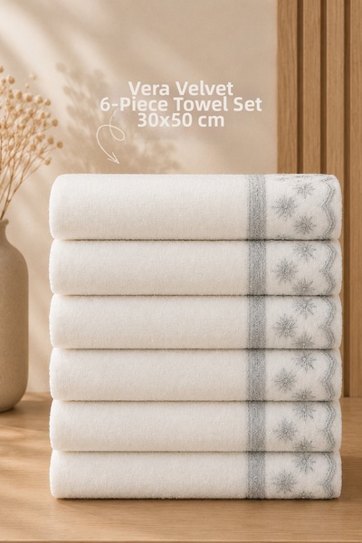 Lorateks Vera |   Set de 6 prosoape din catifea (30*50 cm) |   Prosop de zest...