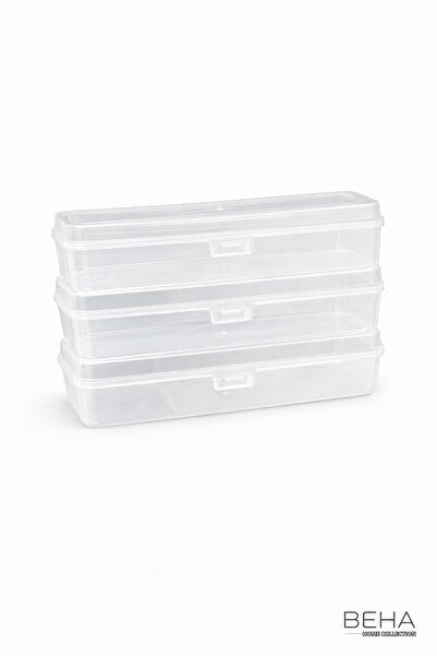 BehaHome 3-Piece Transparent Storage Container Set – Tall Slim Organizer Box ...