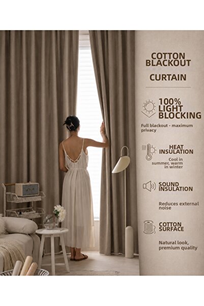 Brillant Linen Textured Light Blocking Blackout Blackout Curtain 1/3 Dense Pl...