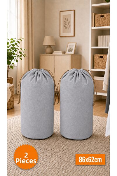 Emma Oliwia 2 Pieces Gray Drawstring Storage Bag Xlarge 86X62 cm - Moving Bag...