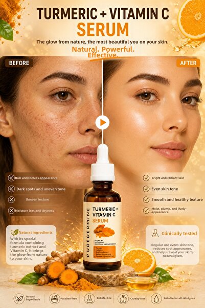 Puredermine Turmeric Vitamin C Serum |   Powerful Antioxidant Care That Reduc...