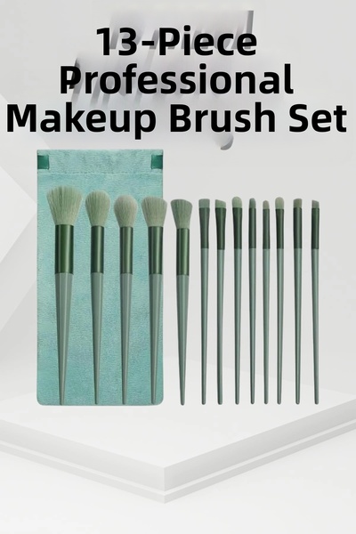 CNDR 13 Pieces Professional Makeup Brush Set with Portable Case Powder Blush ...