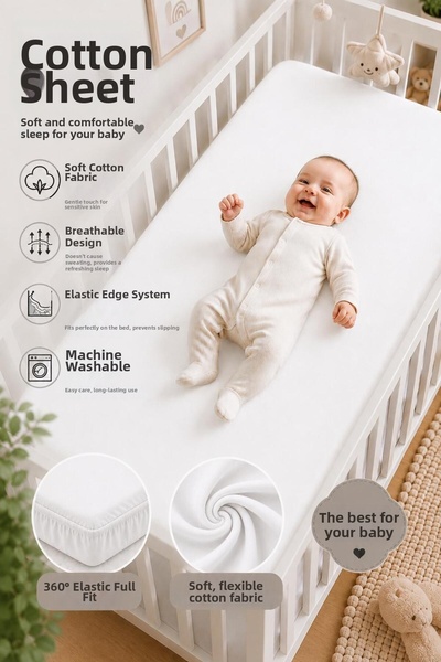 TEXTİLEGARDEN 100% Cotton Combed Cotton, Elastic Baby Sheet, Organic Cotton, ...