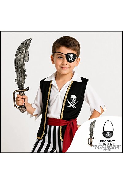 magicool Pirate Sword and Eye Patch Set Antique Style (Suitable for Children ...