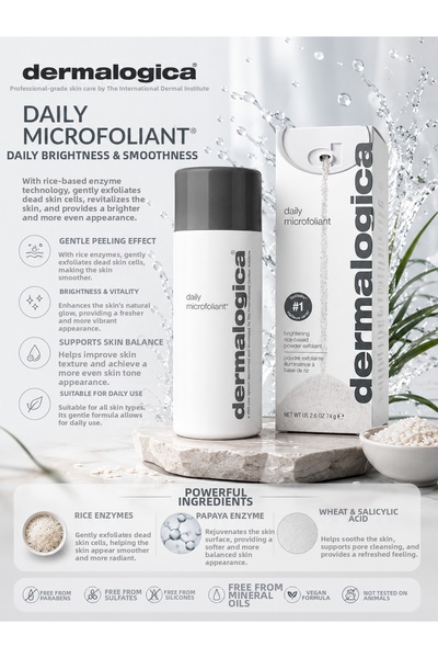 Dermalogica Daily Microfoliant Rice-Based Skin Renewer, Facial Cleanser and S...