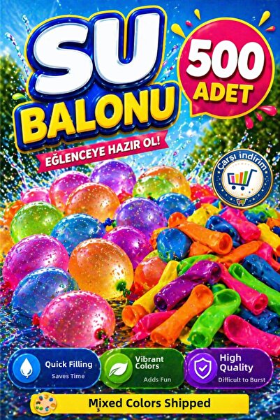 Empressco 500 Pieces Water Balloons Mixed Color Balloon Fun Water Wars