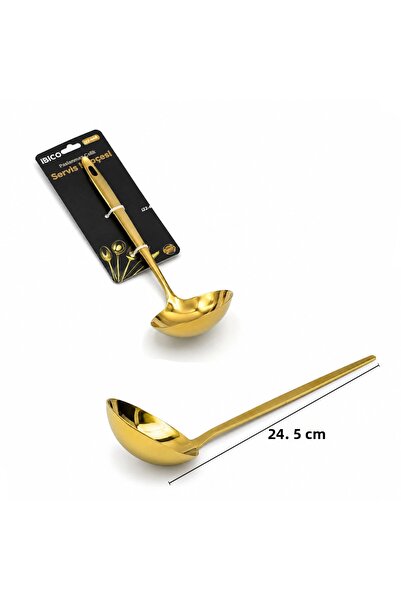 Livenda Metal Serving Ladle - Gold Color - 24.5 cm