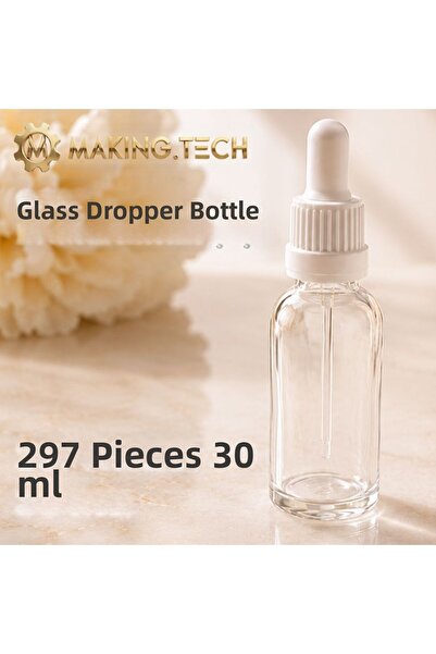 HORECA MARKET 297Pcs 30ml Glass Dropper Bottle – Empty Cosmetic Oil and Serum...