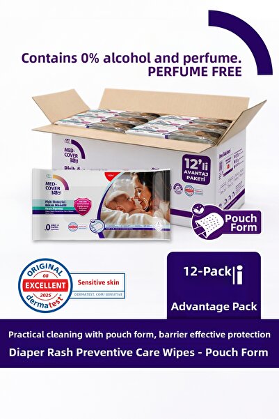 MED-COVER Baby Rash Prevention Care Wipes – Pouch Form 8 X 12 Advantage Pack