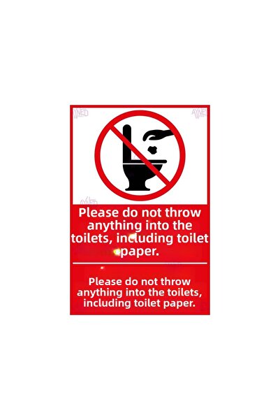 AYNED Print Toilet Sign: Do Not Throw Anything - Dekota Warning Sign - 15X22....