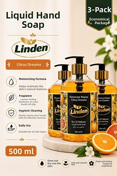 Linden Liquid Hand Soap Citrus Dream 500 ml Citrus Dream X3 Pieces