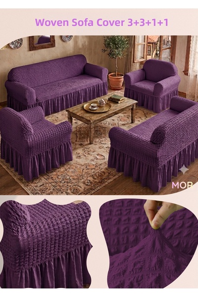 Uy Style Bürümcük Elastic Sofa Cover Set 3+3+1+1