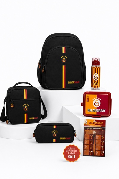 Galatasaray Licensed 5-Piece School Bag Set Backpack Lunch Box Pen Holder Wat...