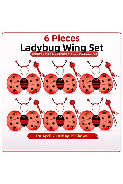Generic Brand 6 &amp; Ladybug Firefly Costume Set – Wing Crown Scepter Bx40