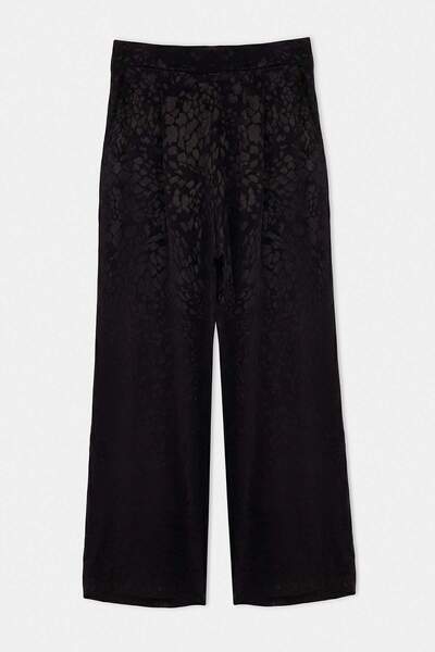 Trendyol Collection Black Jacquard Satin Trousers Twoaw27Pl00017