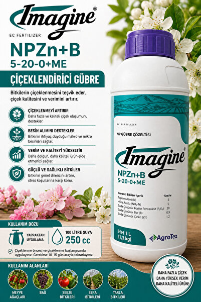 AgroTez 🌸 Imagine NPZn+B 5-20-0+ME Çiçeklendirici Gübre