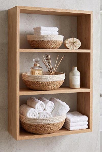 AVANTAGE HOME Giorgia - Σετ 3 διακοσμητικών φυσικών χειροποίητων πλεκτών ψάθι...