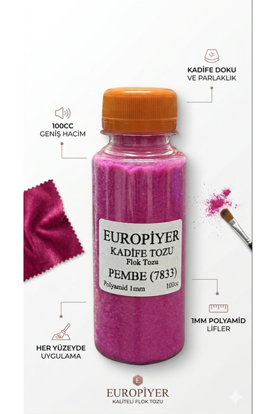 Europiyer Pembe Kadife Tozu (FLOK TOZU) 100cc