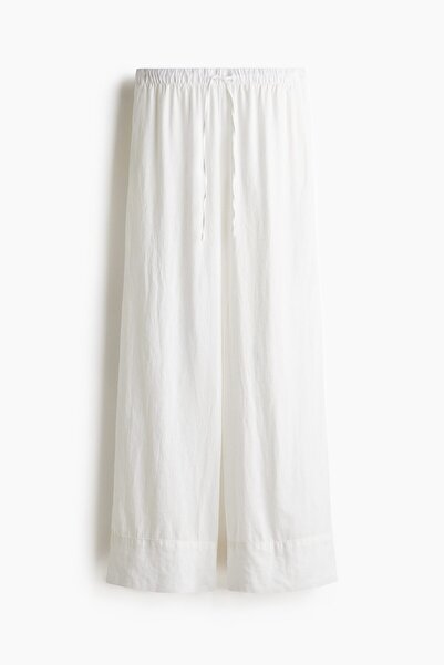 H&M Keten Karışımlı Geniş Pantolon